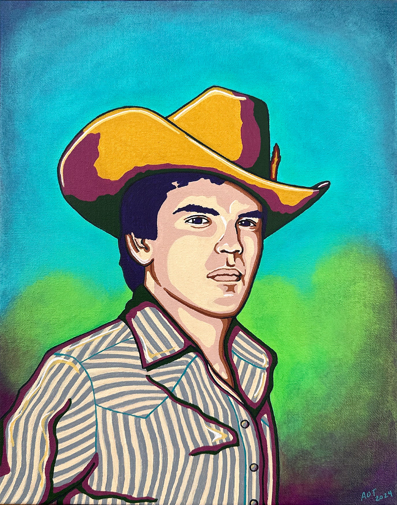 "El Rey del Corrido" Canvas Painting 11"x14"
